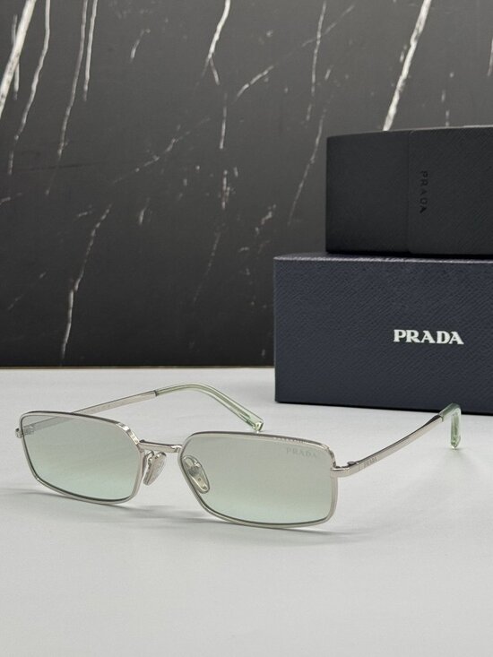 Prada PRA60S 1BC80G Unisex Silver Square Sunglasses Authentic NEW main image 11
